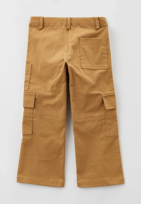 Брюки карго темно-бежевые из денима