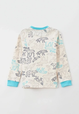 Пижама из хлопкового трикотажа с геометрическим рисунком