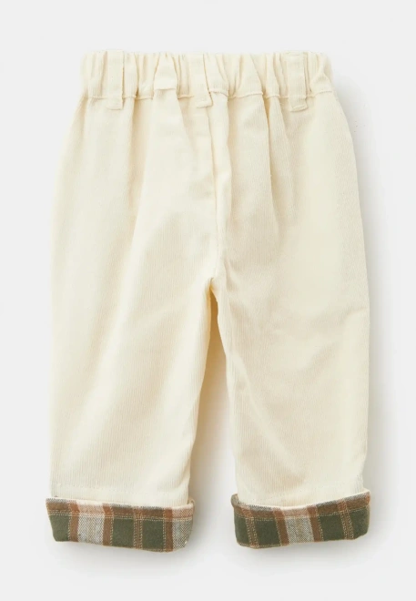 Брюки Букля из микровельвета в молочном цвете