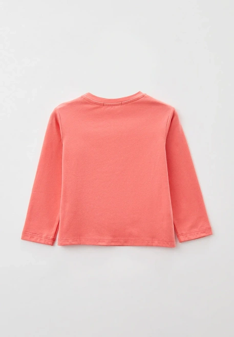 Лонгслив однотонный из мягкого трикотажа в коралловом цвете