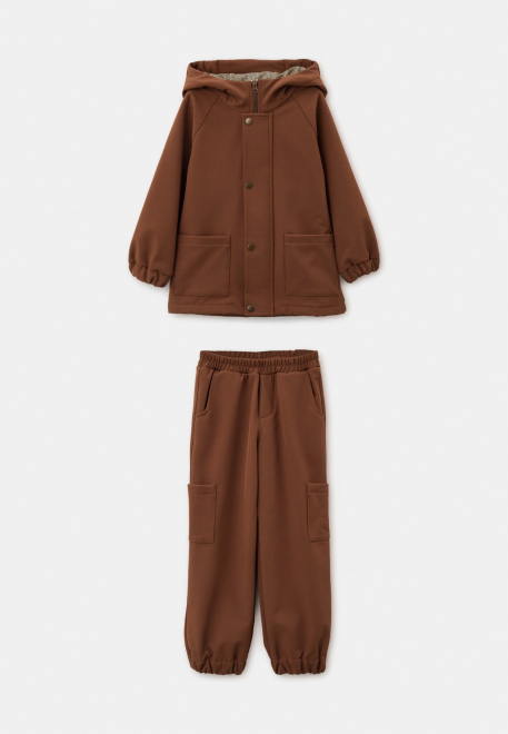 Костюм Клир из куртки и брюк в коричневом цвете