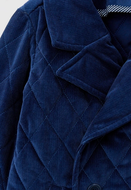 Куртка из стеганого вельвета с английским воротником для мальчика