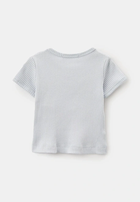 Футболка из хлопкового трикотажа в рубчик