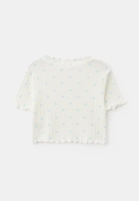 Комплект из футболки и брюк для девочек в белом цвете