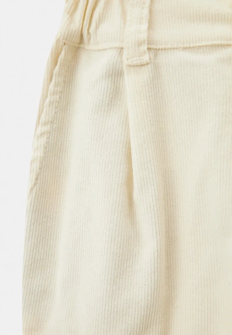 Брюки Букля из микровельвета в молочном цвете