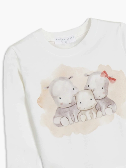 Лонгслив сп принтом бегемотики