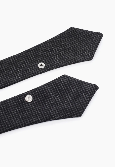 Галстук школьный на кнопке в мелкую клетку