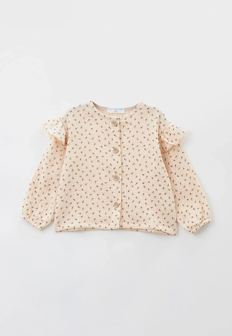 Блузка для малышей из муслина с принтом красные цветочки 