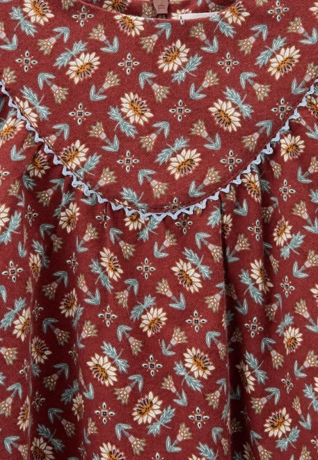 Блузка из теплого хлопка в бордовом цвете