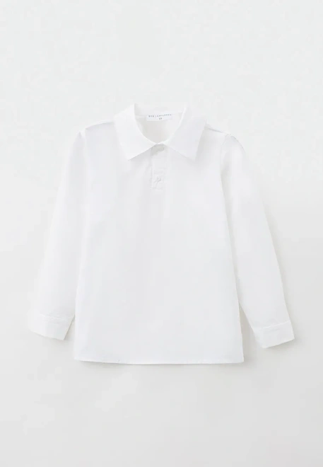 Рубашка-поло из поплина с длинными рукавами и отложным воротником