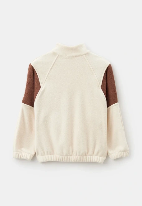 Костюм из флиса для девочек в молочном и коричневом цвете