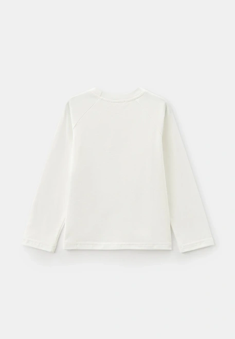 Лонгслив из кулирки молочного цвета