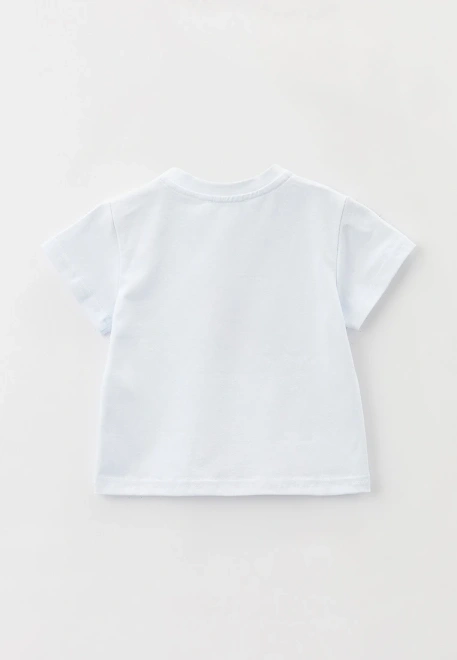 Футболка белая с печатным рисунком елка и пингвины