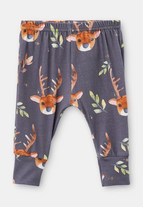 Пижама из трикотажа с принтом олени