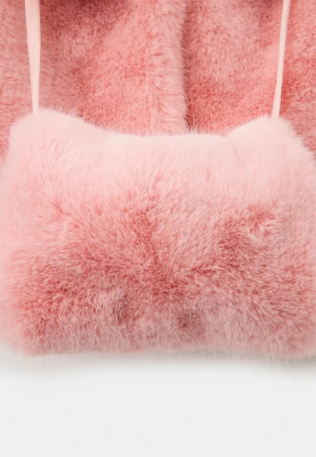 Шуба Рич из искусственного меха в розовом цвете