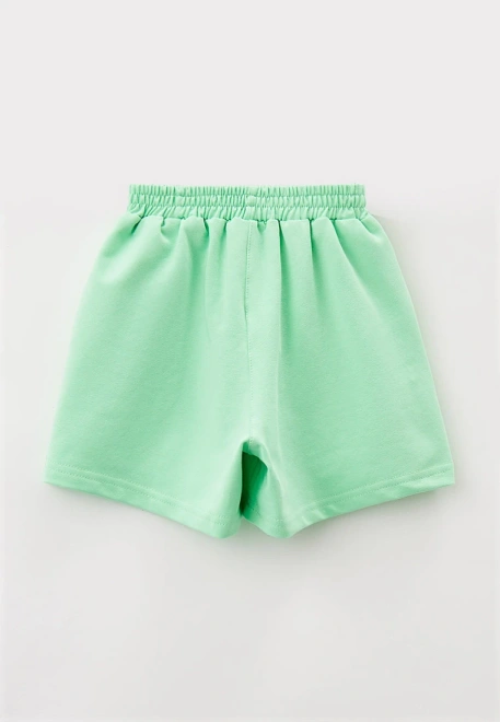 Шорты трикотажные из футера на резинке салатового цвета