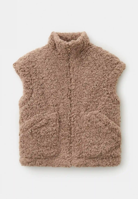Жилет Балу из искусственного меха в светло-коричневом цвете