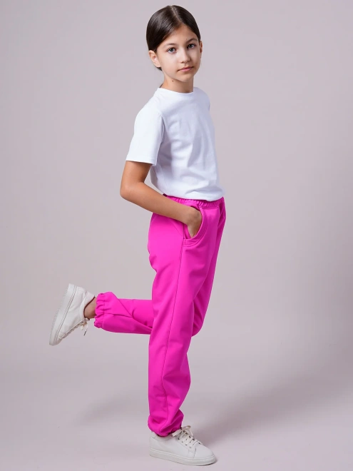 Брюки из влагозащитной ткани в цвете фуксия 