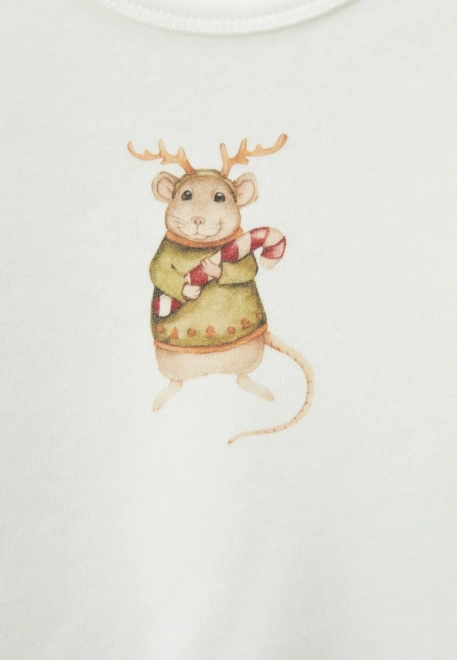 Лонгслив Мэйсон молочного цвета для малышей