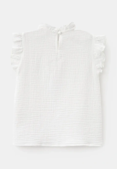 Блузка из муслина прямого кроя с оборками