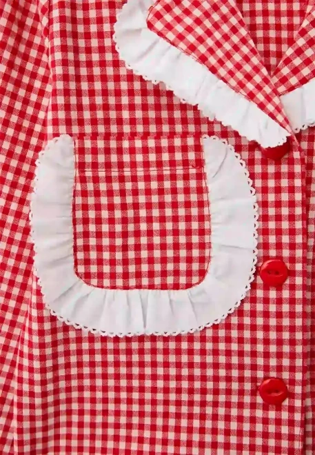 Пижама Йоджи из хлопка в клетку для девочек