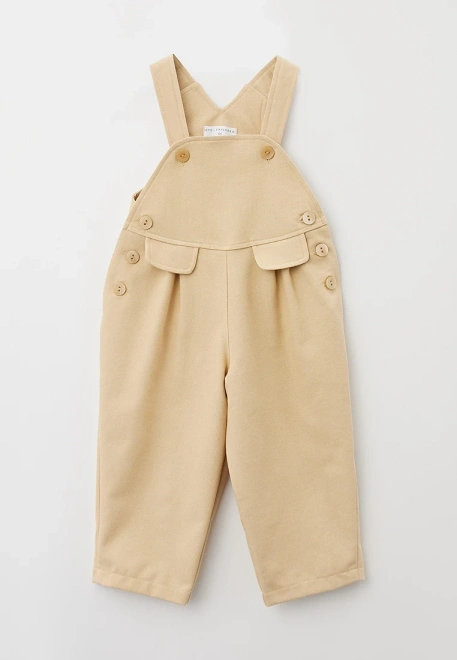 Комбинезон объемный из бежевого денима для малышей