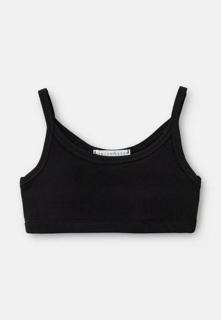 Топ черный на тонких лямках 