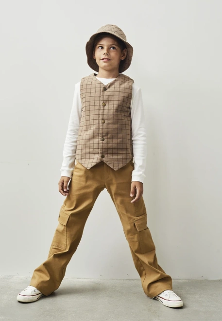 Жилет теплого хлопка в клетку