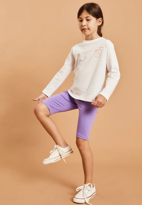 Велосипедки в бледно-сиреневом цвете