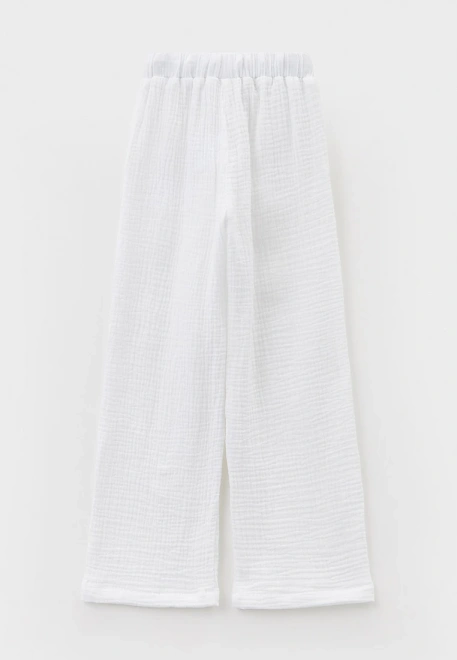 Брюки на мальчика из муслина белые 