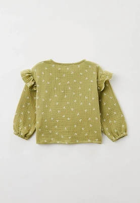 Блузка из  муслина с принтом вишенки
