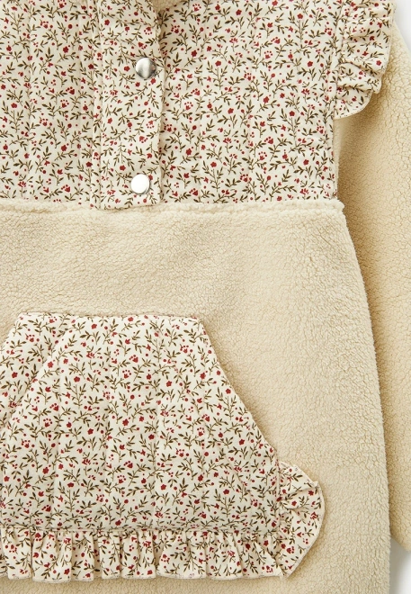 Анорак из экомеха с декоративными деталями из хлопка  Анорак из экомеха с декоративными деталями из хлопка