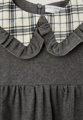 Платье Фалина из теплого хлопка в сером цвете