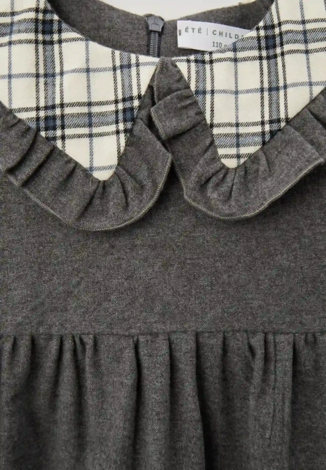 Платье Фалина из теплого хлопка в сером цвете