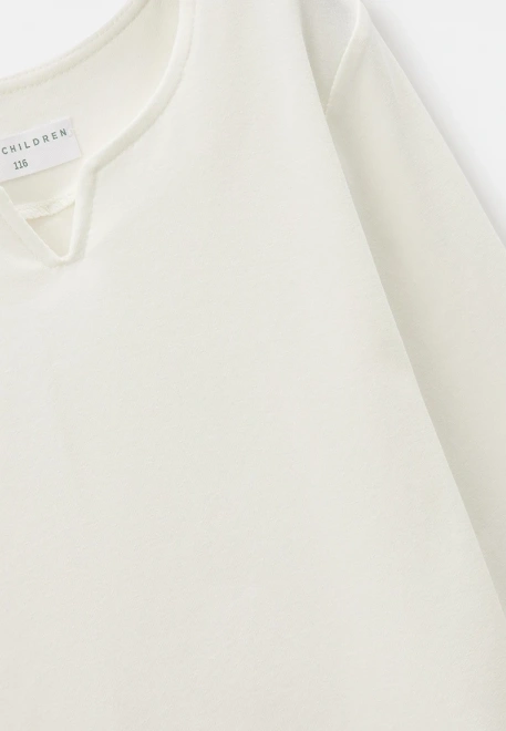 Лонгслив из кулирки молочного цвета