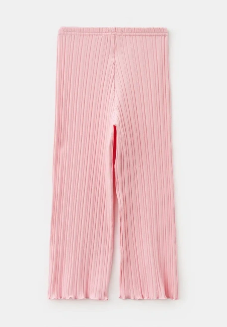 Комплект из футболки и брюк в розовом цвете для девочек