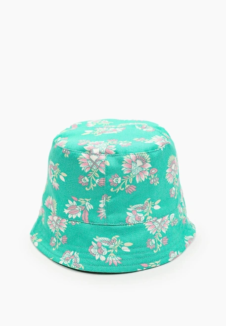 Панама из денима с цветочным принтом