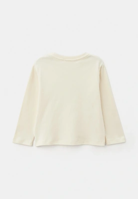 Лонгслив объемный из кулирки в молочном цвете