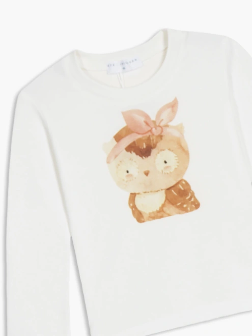 Лонгслив с принтом сова