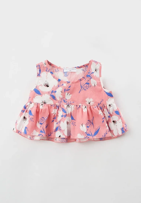 Топ укороченный с баской из хлопка