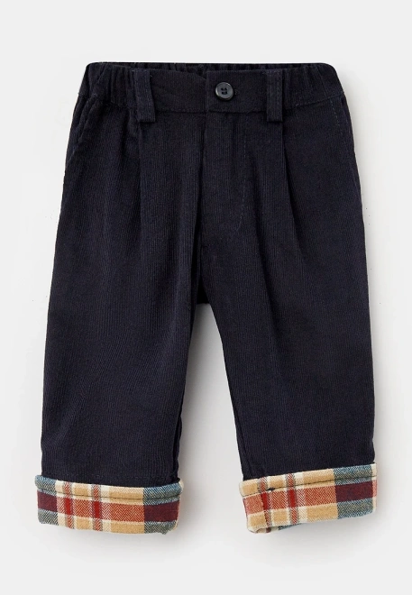 Брюки Букля из микровельвета с отворотами