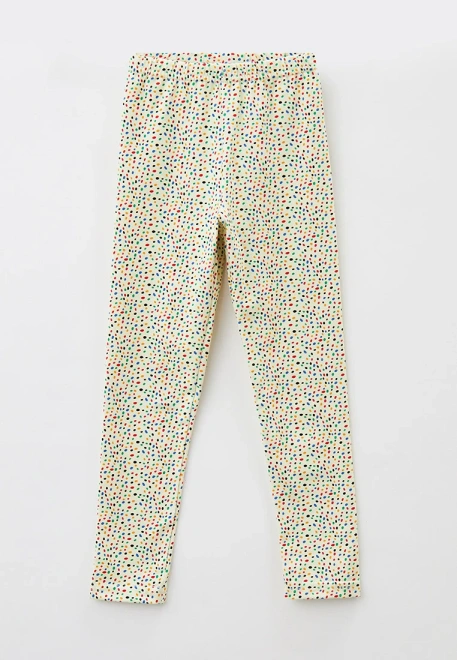 Леггинсы с разноцветными крапинками в кремовом цвете