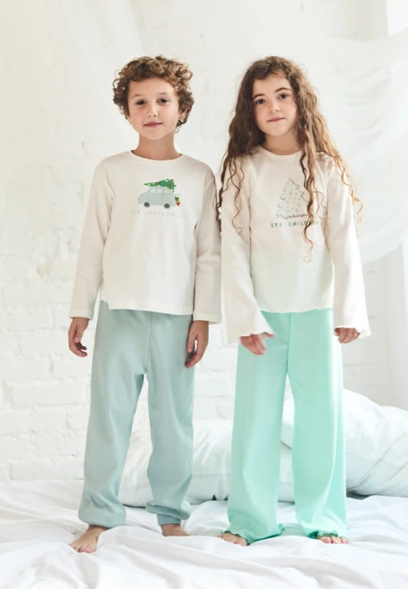 Пижама Чен с принтом для мальчиков в мятном цвете