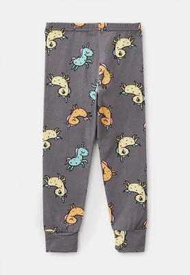 Пижама с единорожками в темно-сером цвете