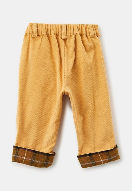 Брюки Букля из микровельвета горчичного цвета для малыша 