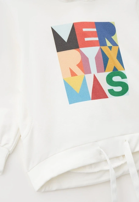 Худи молочный с яркой надписью MERRYXMAS