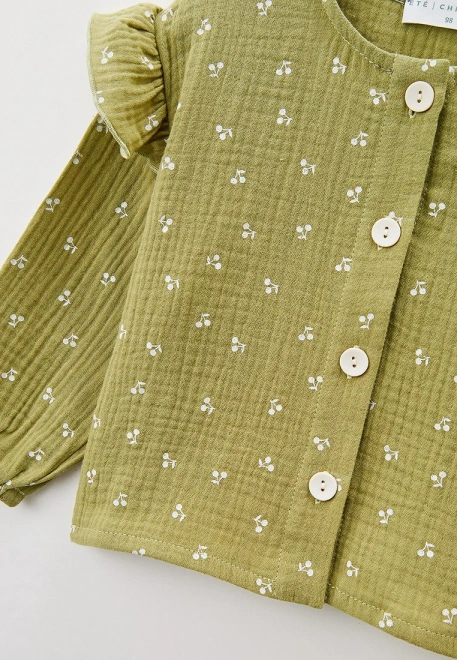 Блузка из  муслина с принтом вишенки