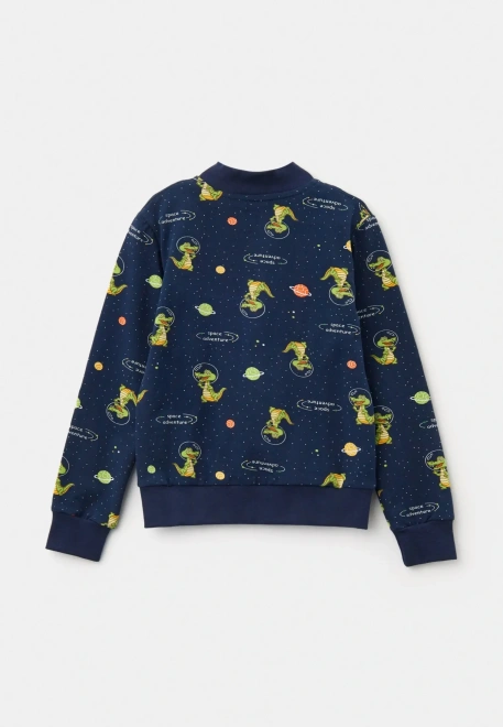 Толстовка на молнии из футера в принтом крокодилы