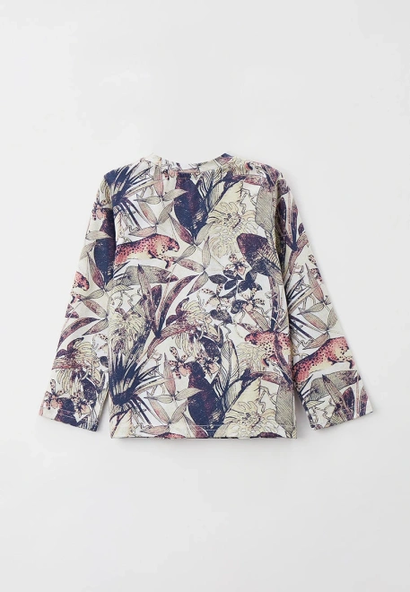 Лонгслив прямого кроя с рисунком в винтажном стиле