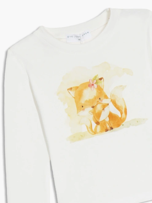 Лонгслив с принтом лисята